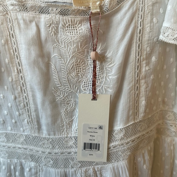 NWT LoveShackFancy Norma Maxi Dress. Sz 10. White - Picture 3 of 5